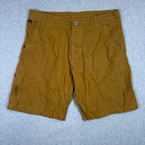 Kuhl Men's Size 34W Brown Flat Front Shorts Cargo Multipocket